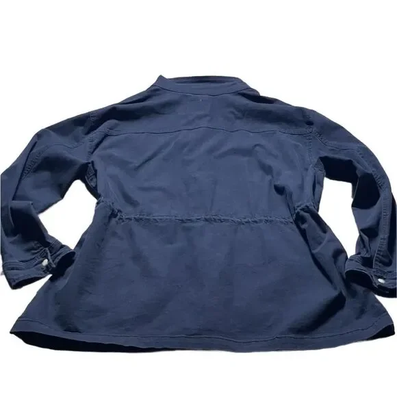 Old Navy Women’s Navy Blue Twill Utility Filed Jacket (Size: XL) - Picture 5 of 10